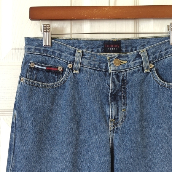 Tommy Hilfiger 2001 Y2K Vintage Medium Wash High Waisted Straight Leg Jeans 9/32 - Picture 12 of 16